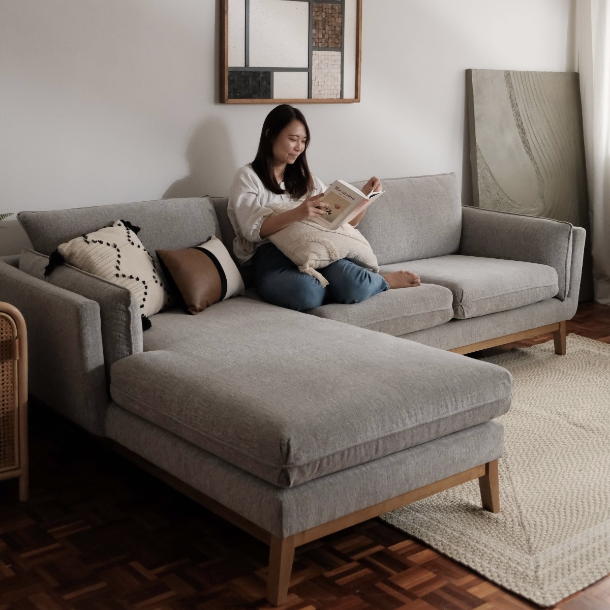 Bryant Light Grey Right Sectional Sofa