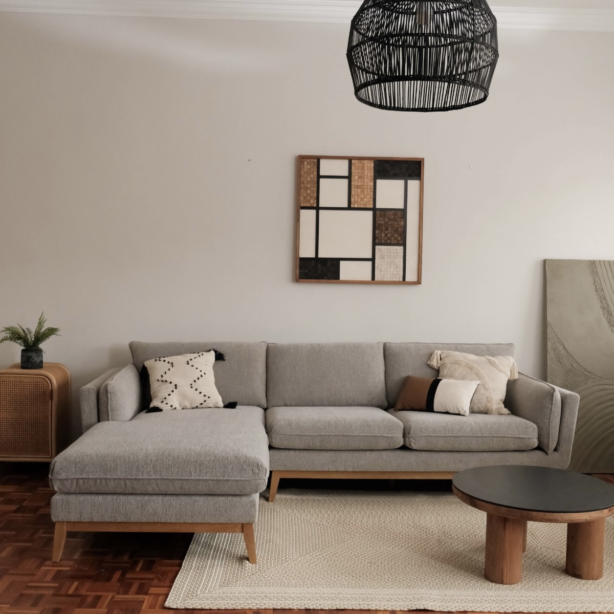 Bryant Light Grey Right Sectional Sofa