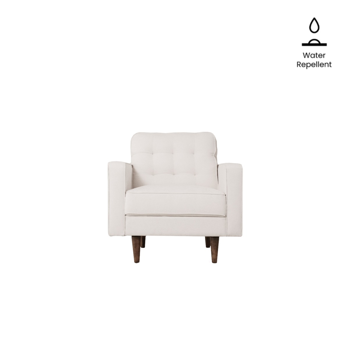 Jane Oatmeal Mid-Century 1 Seater Sofa