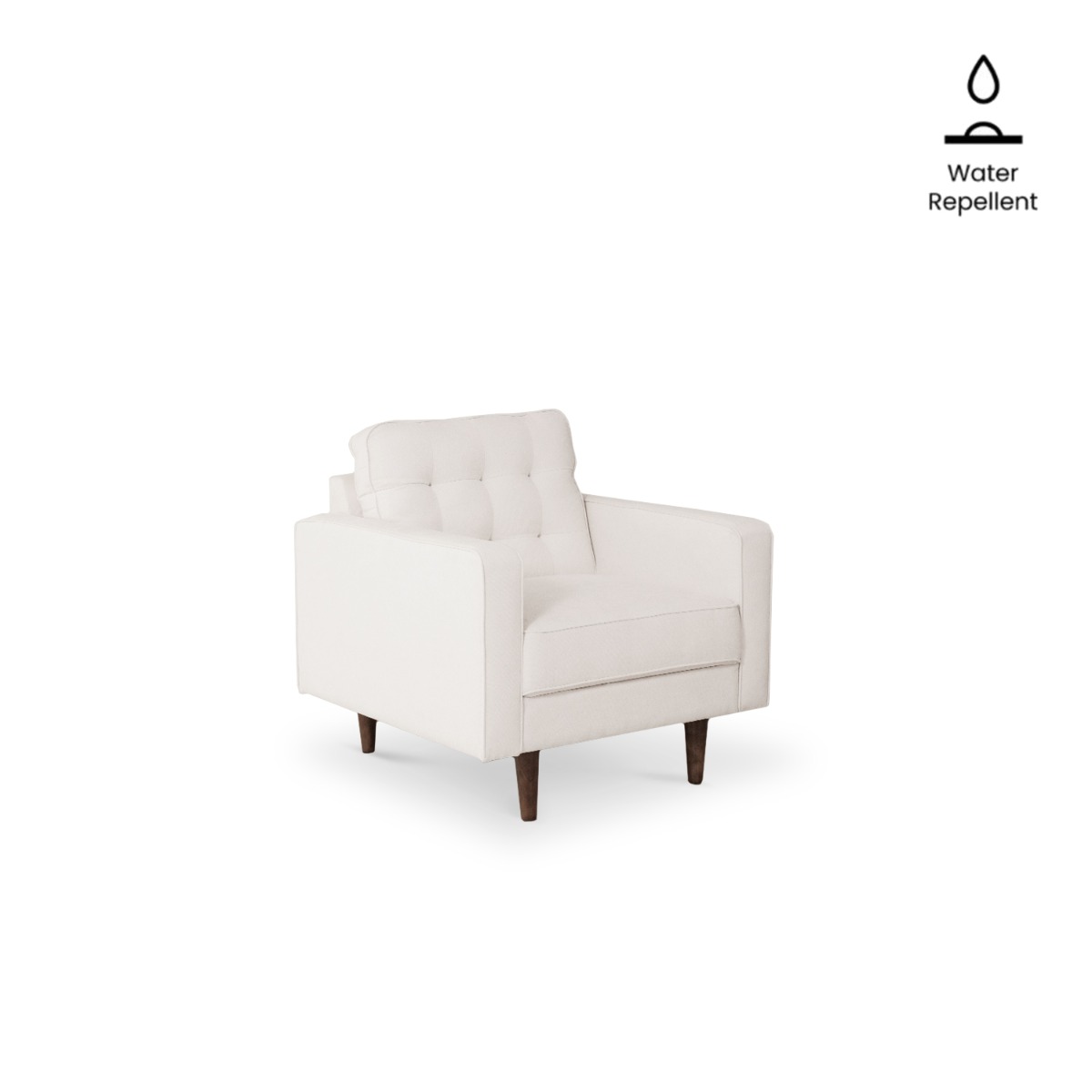 Jane Oatmeal Mid-Century 1 Seater Sofa