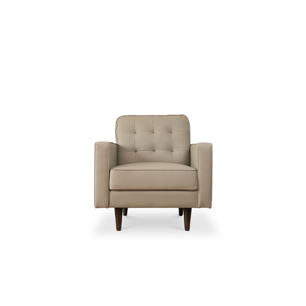 Jane Taupe Mid-Century 1 Seater Sofa