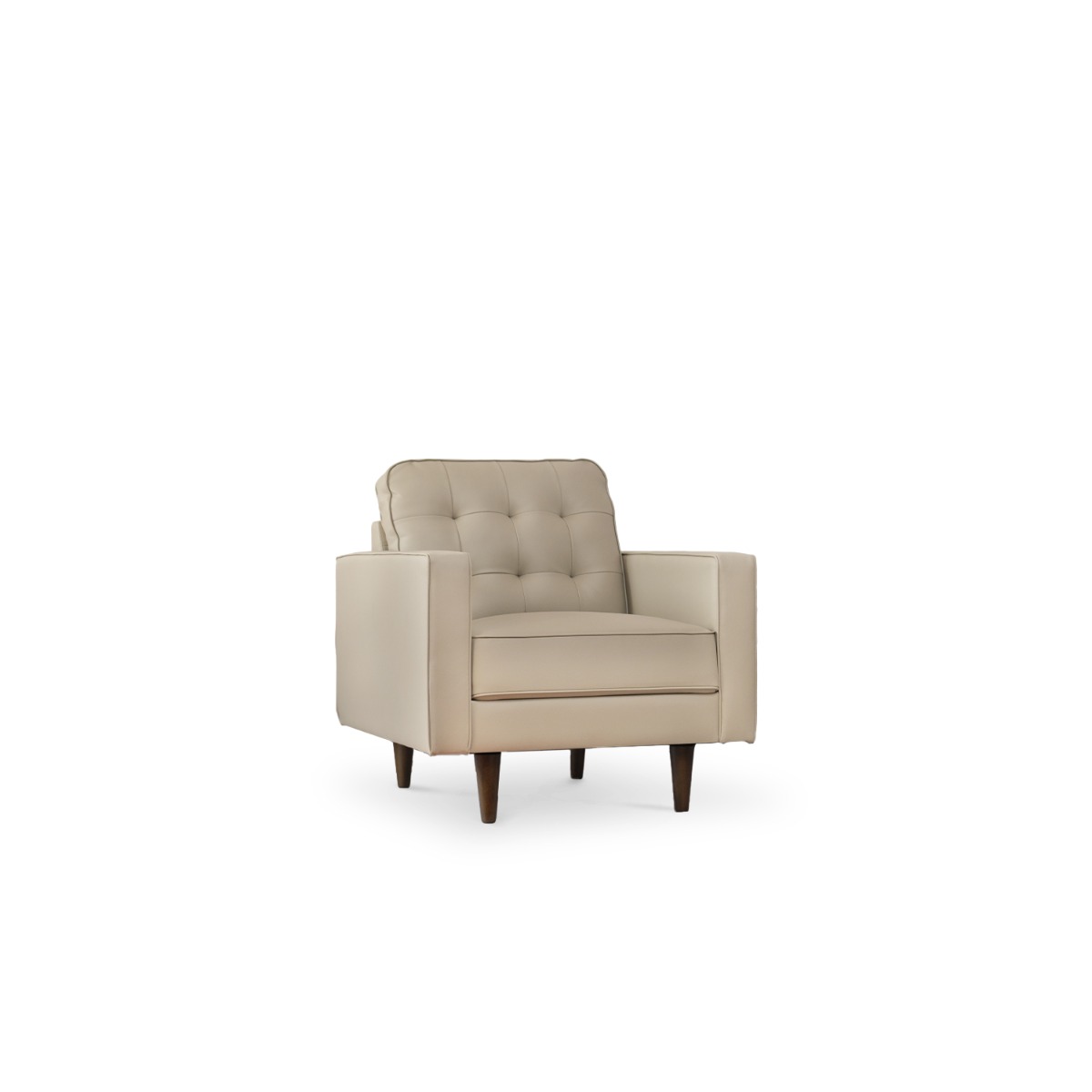 Jane Taupe Mid-Century 1 Seater Sofa