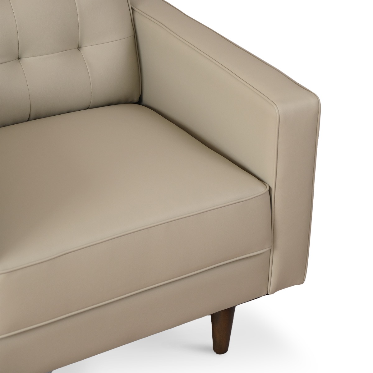 Jane Taupe Mid-Century 1 Seater Sofa