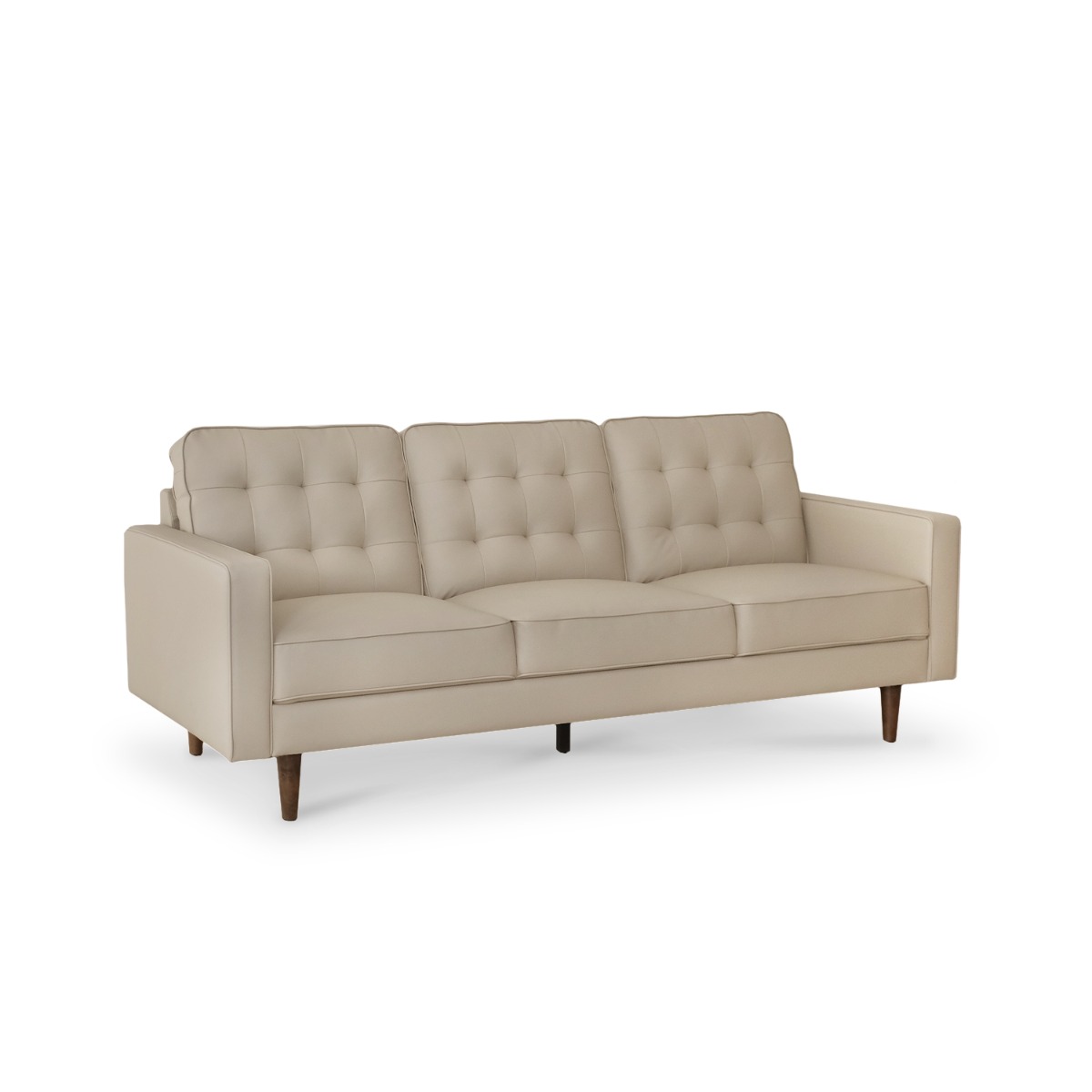Jane Taupe Mid-Century 3 Seater Sofa
