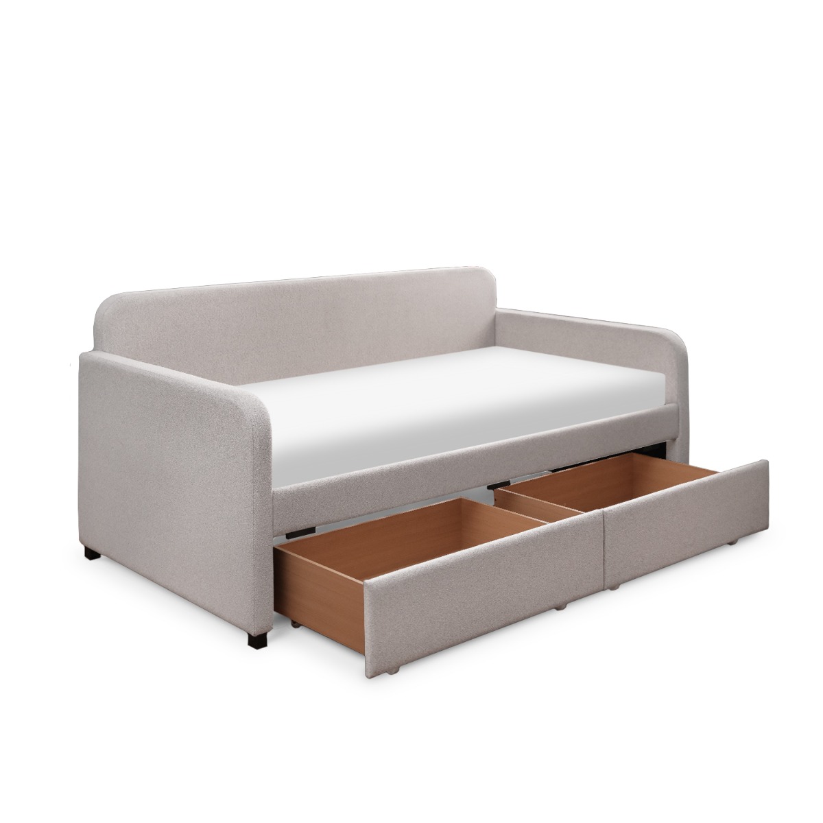 Jedda Mist Grey Single Daybed with 2 Drawers