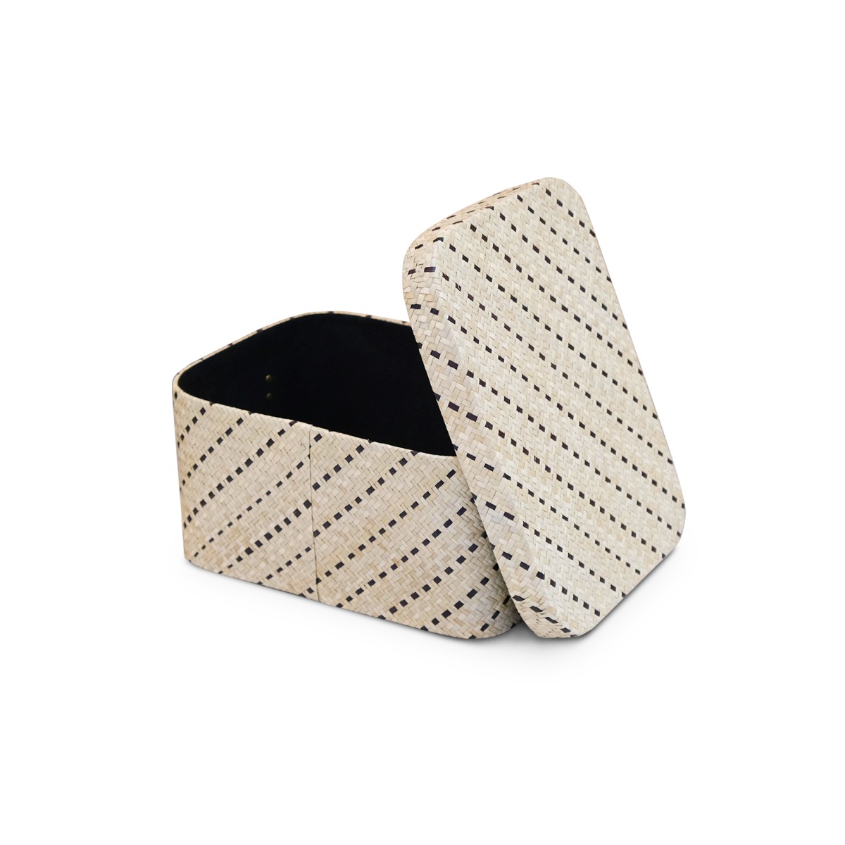 Jelita Stripes Pandanus Rectangle Box - Medium