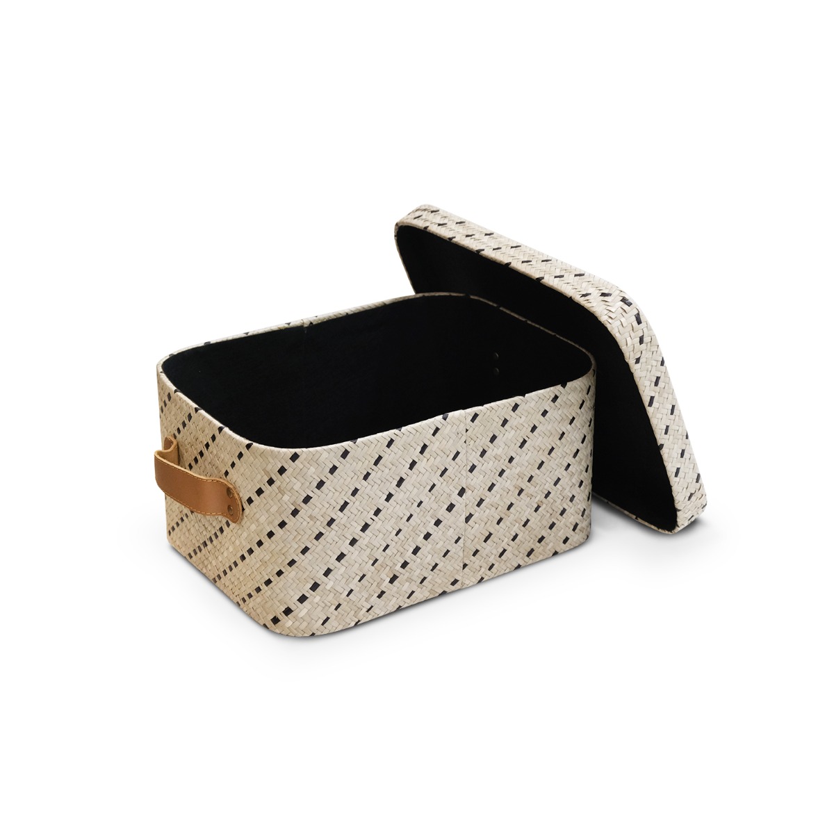 Jelita Stripes Pandanus Rectangle Box - Medium