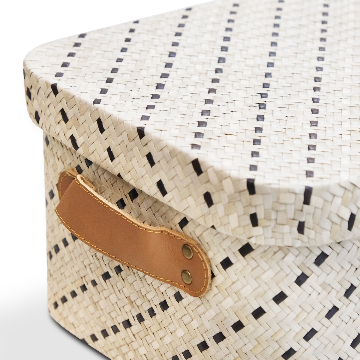 Jelita Stripes Pandanus Rectangle Box - Medium