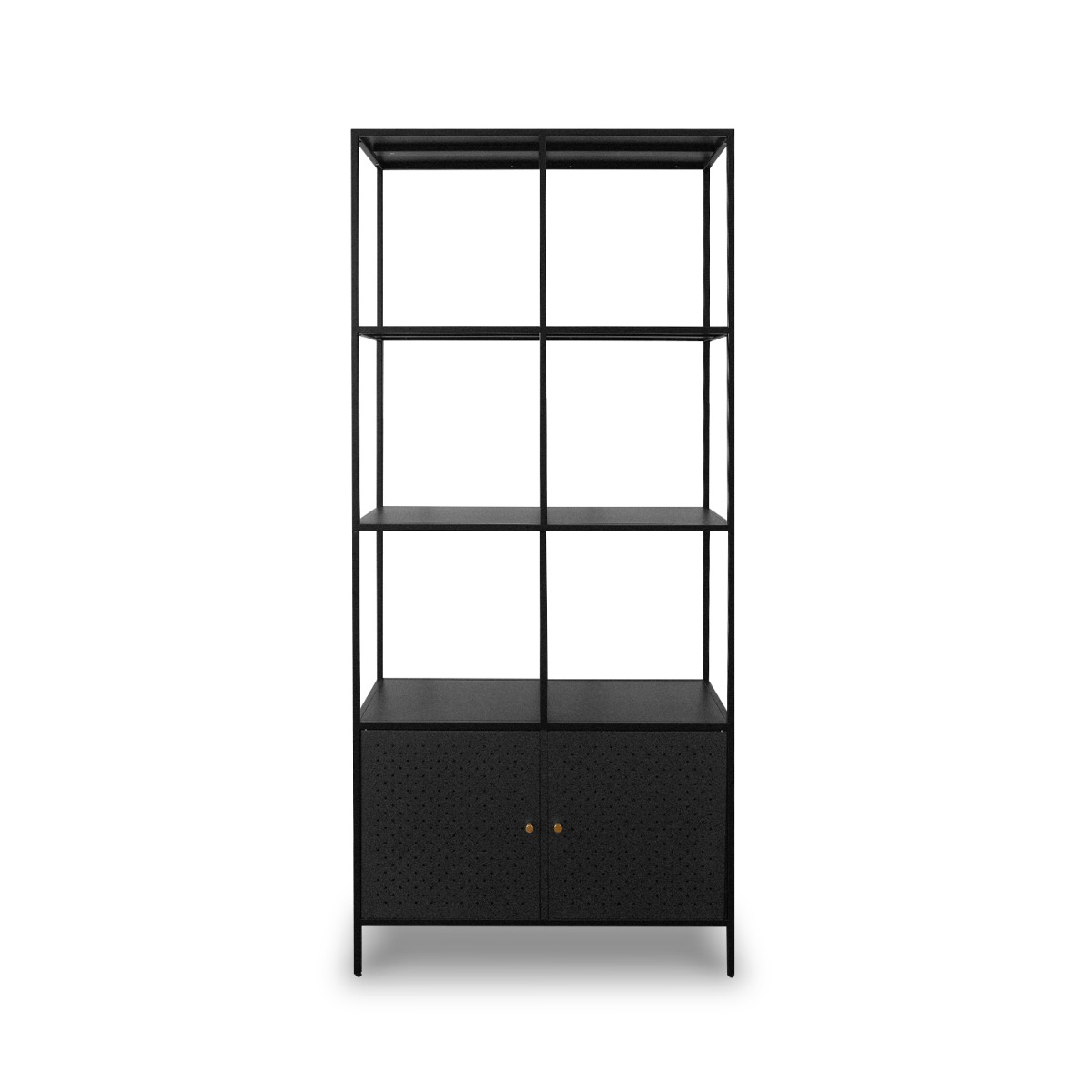 Jeremy Matt Black Tall Shelf with 2 Doors