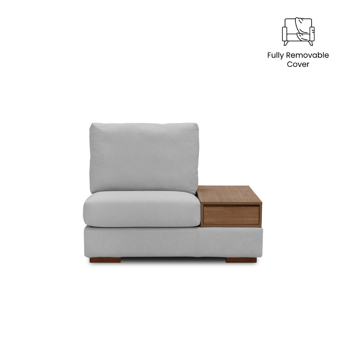 Joen Modular Armless Sofa with Left Side Table