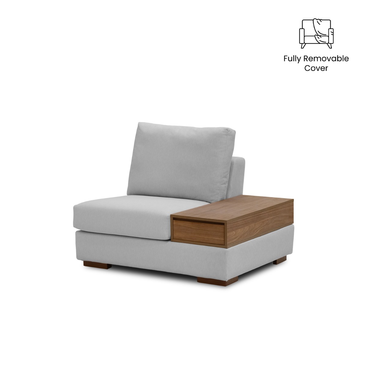 Joen Modular Armless Sofa with Left Side Table