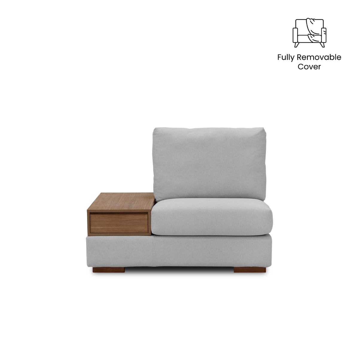 Joen Modular Armless Sofa with Right Side Table