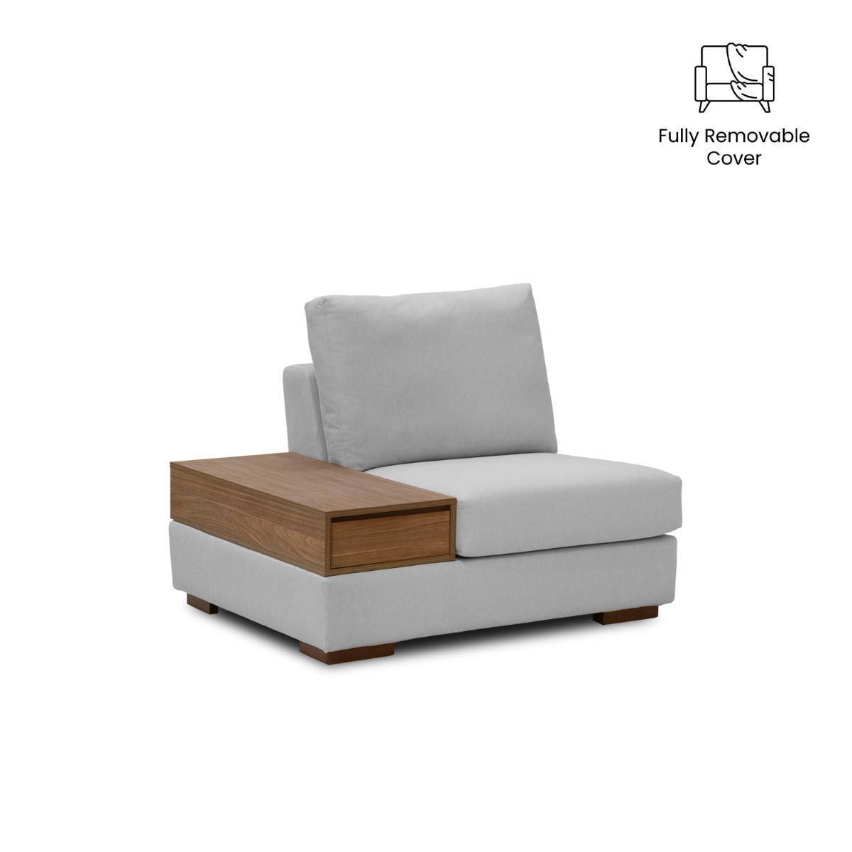 Joen Modular Armless Sofa with Right Side Table