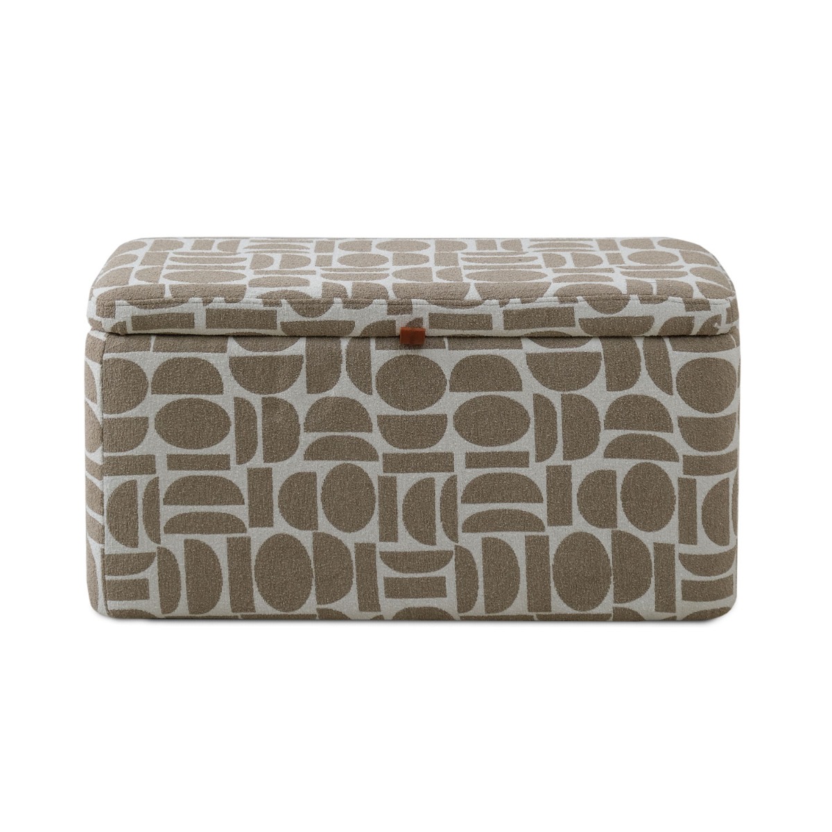 Jose Jacquard Khaki Storage Wide Stool