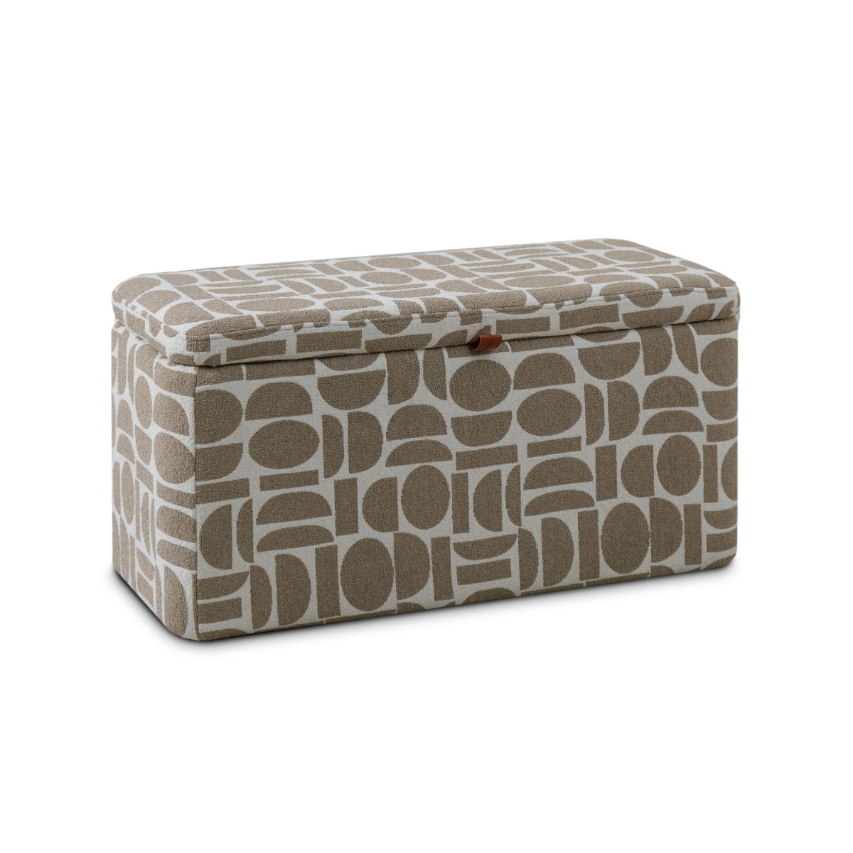 Jose Jacquard Khaki Storage Wide Stool