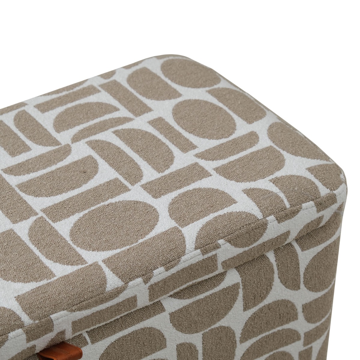 Jose Jacquard Khaki Storage Wide Stool