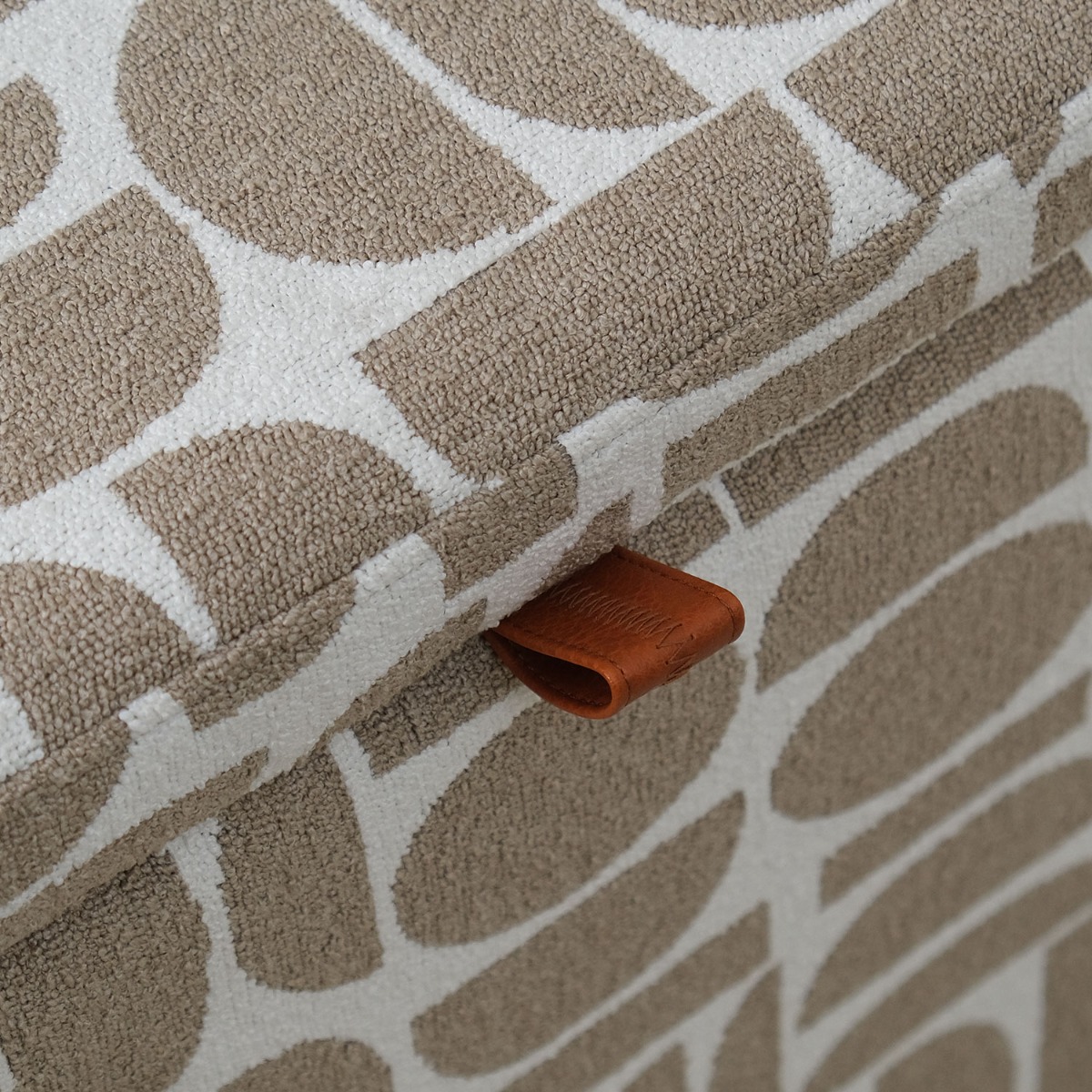 Jose Jacquard Khaki Storage Wide Stool