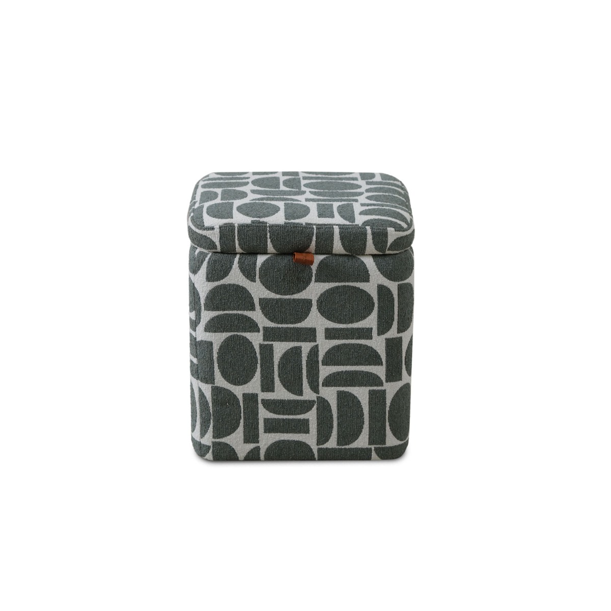Jose Jacquard Sea Green Storage Stool