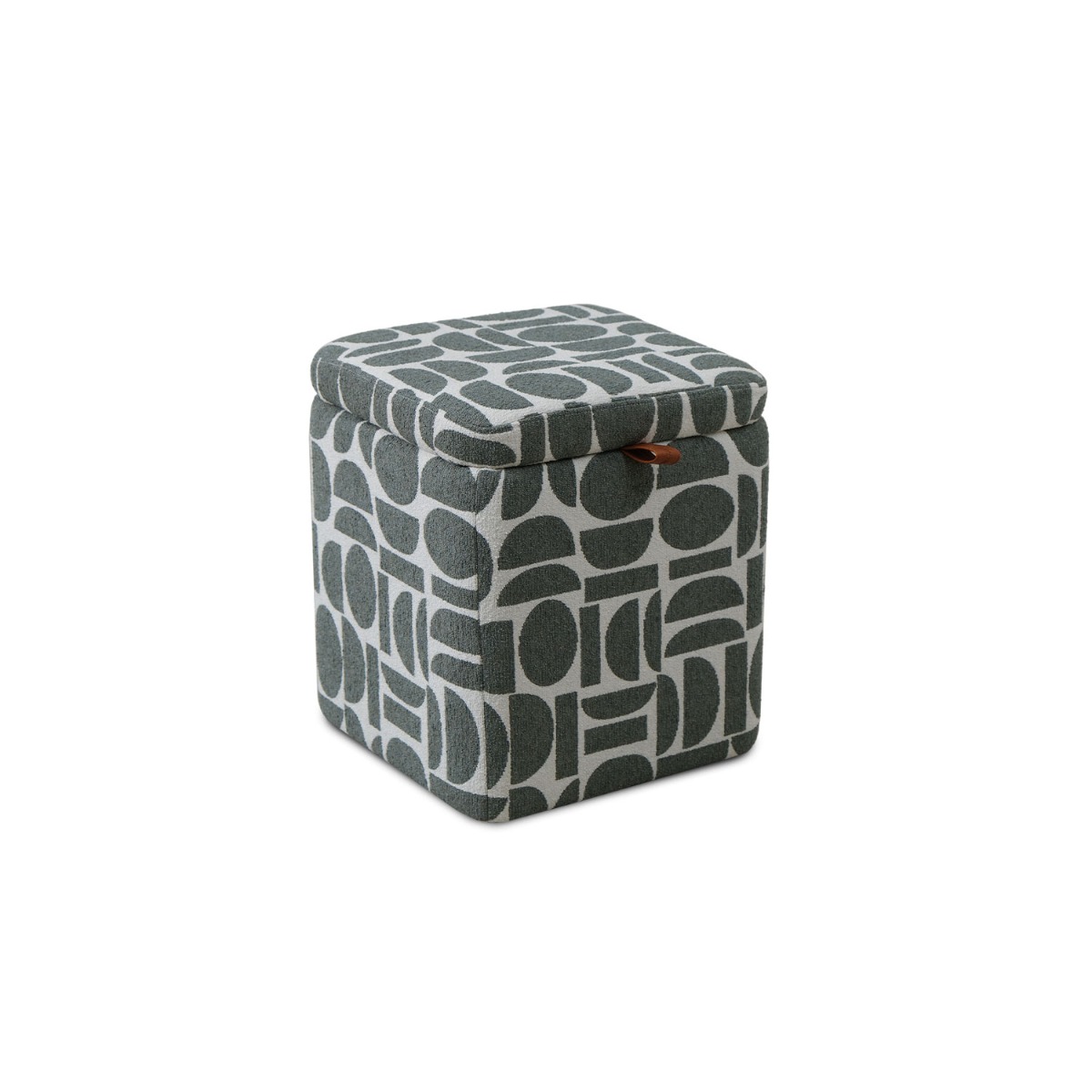 Jose Jacquard Sea Green Storage Stool