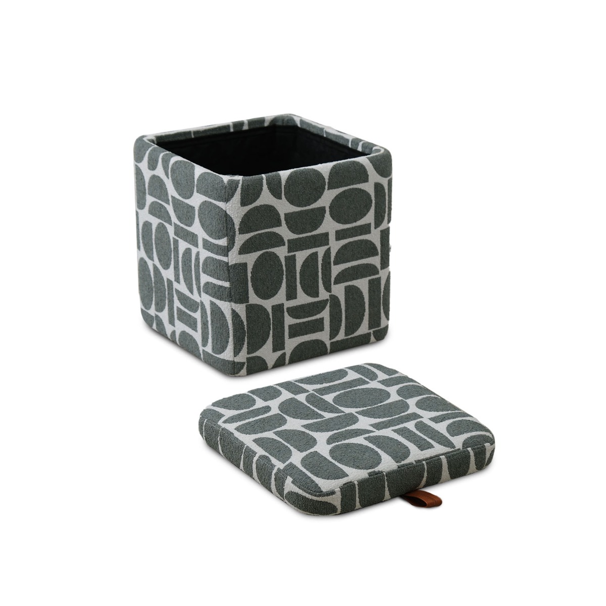 Jose Jacquard Sea Green Storage Stool