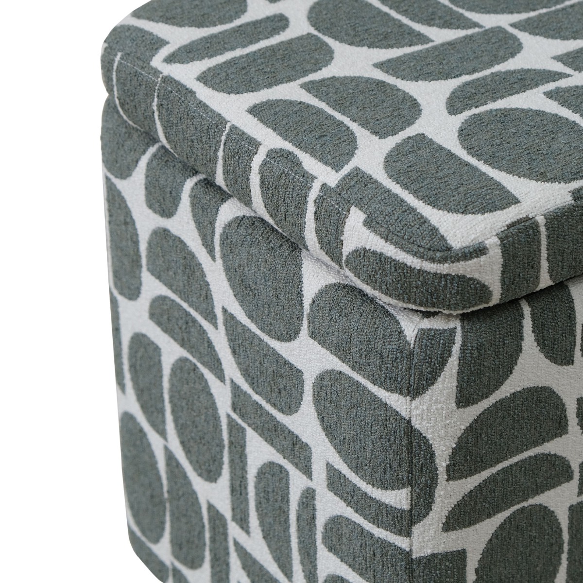 Jose Jacquard Sea Green Storage Stool