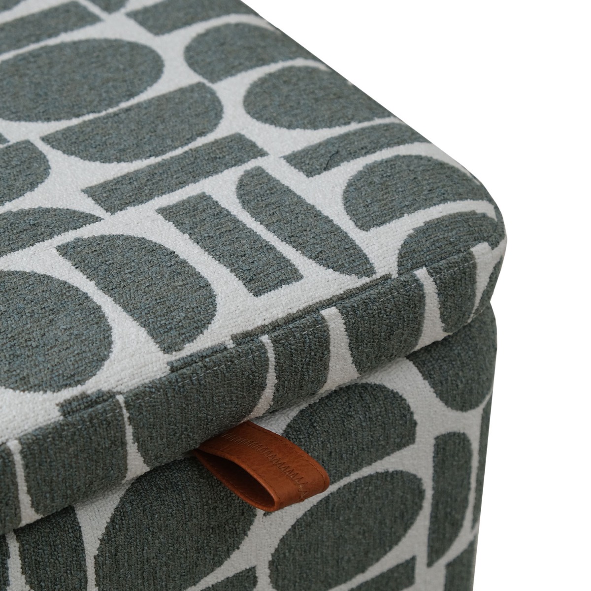 Jose Jacquard Sea Green Storage Stool