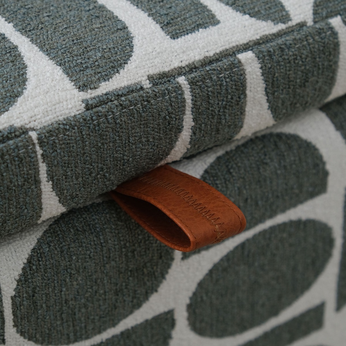 Jose Jacquard Sea Green Storage Stool