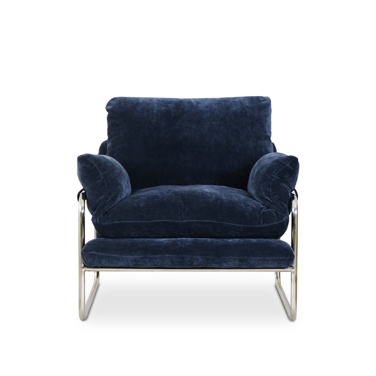 Julius Mid Century Midnight Blue Lounge Chair