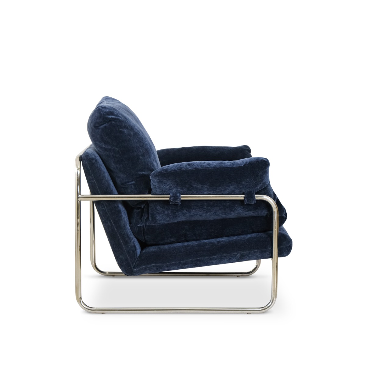 Julius Mid Century Midnight Blue Lounge Chair