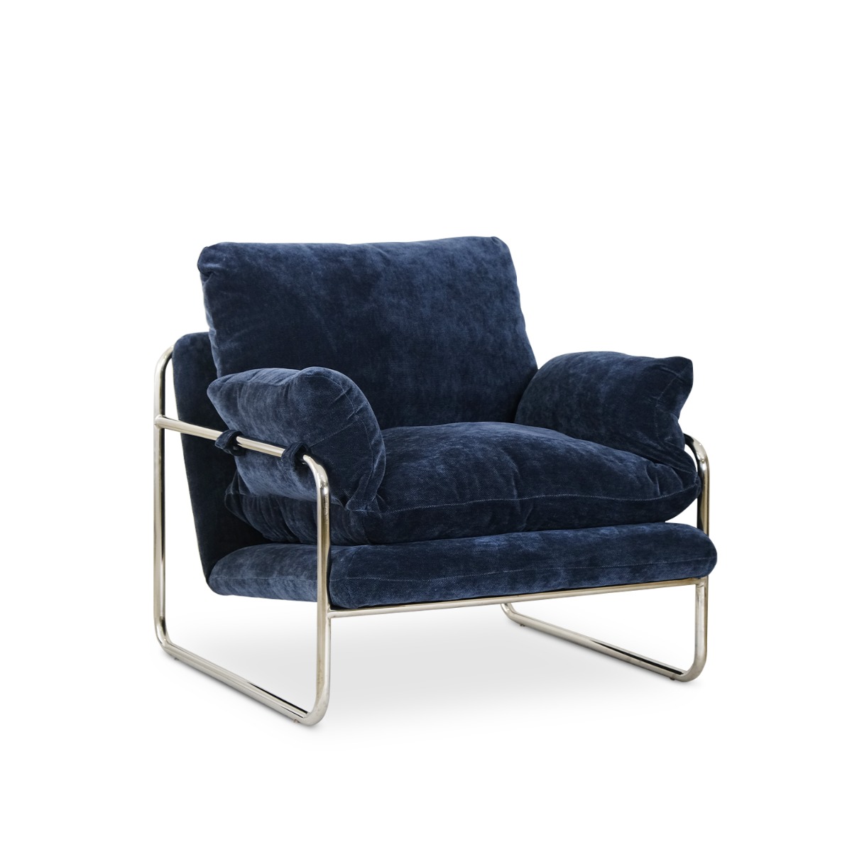 Julius Mid Century Midnight Blue Lounge Chair