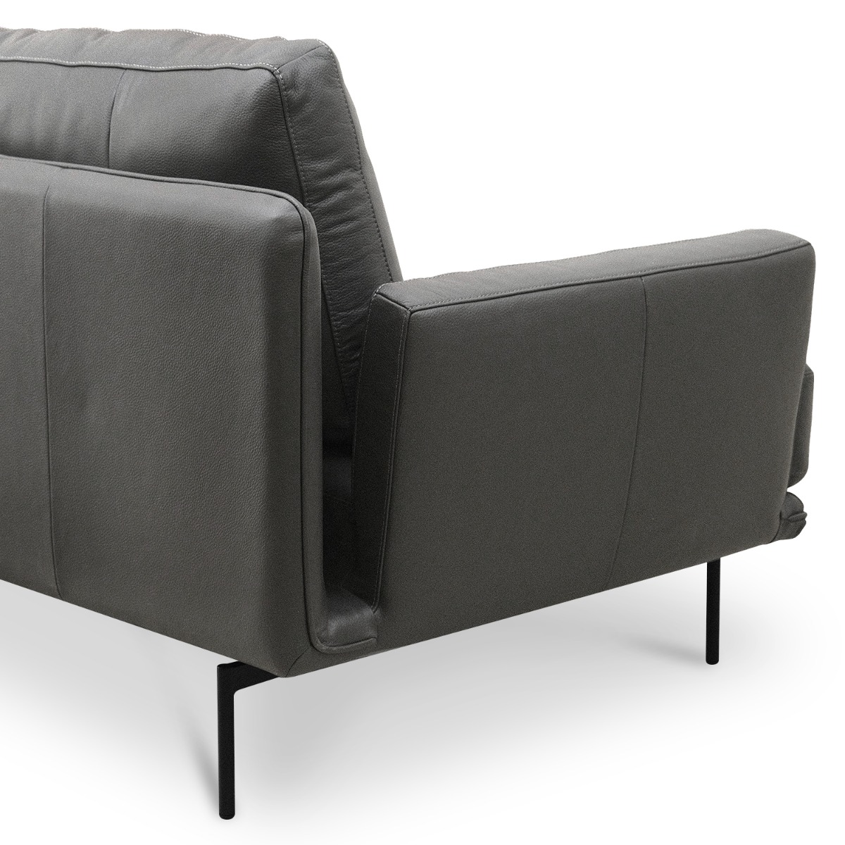 Karl Smoke Grey Full Leather 4 Seater Sofa