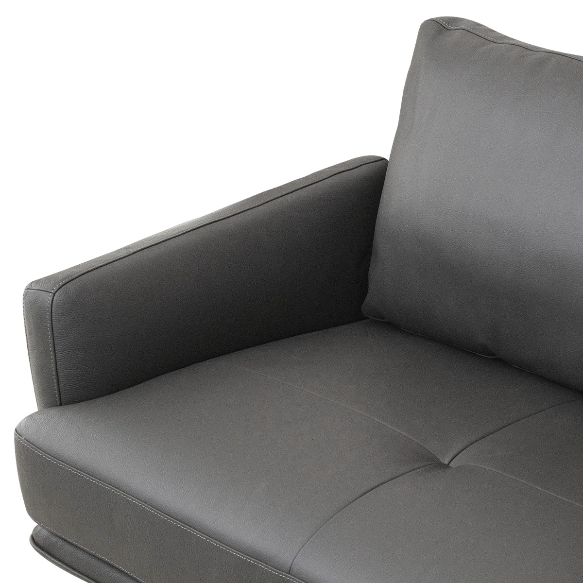 Karl Smoke Grey Full Leather 4 Seater Sofa