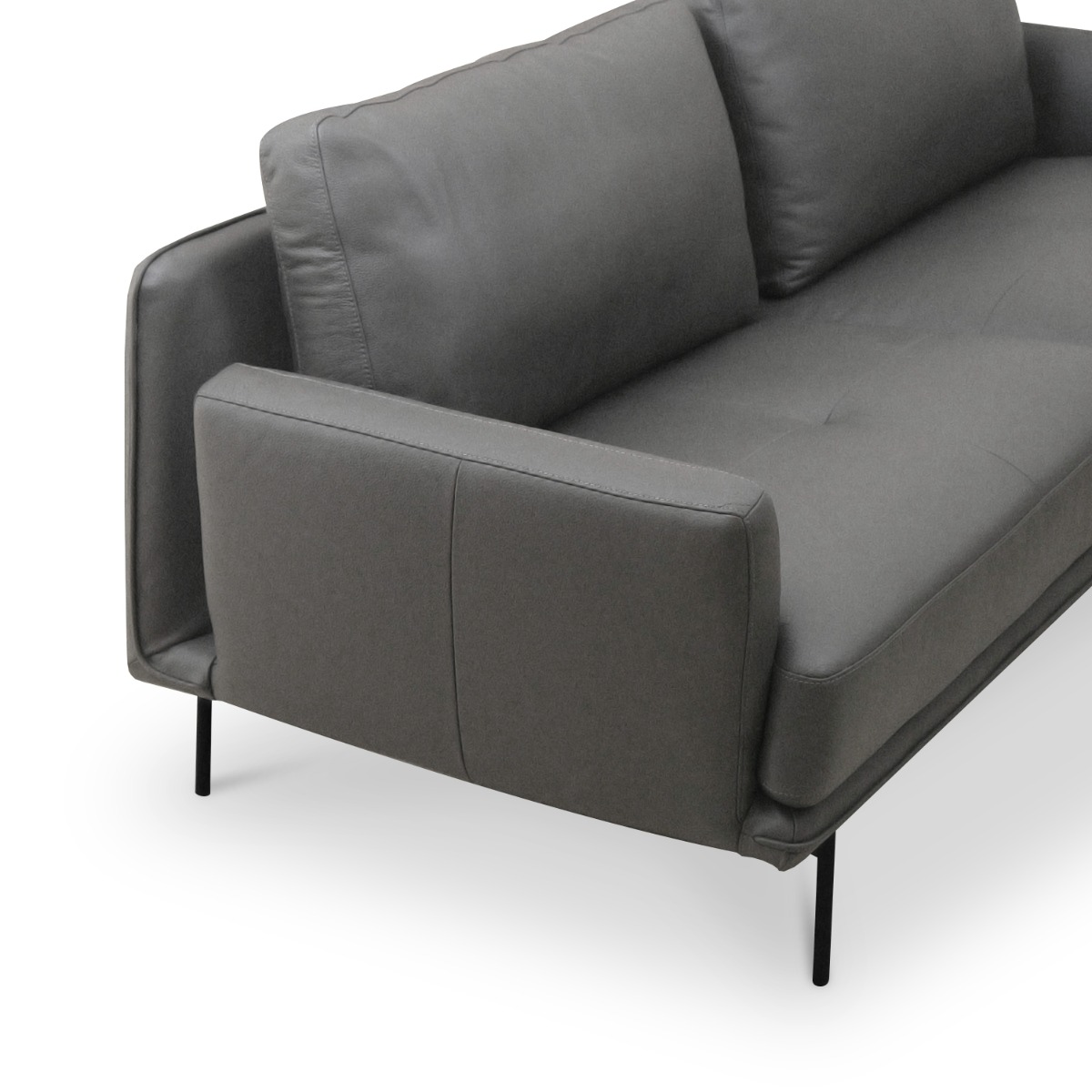 Karl Smoke Grey Full Leather 4 Seater Sofa