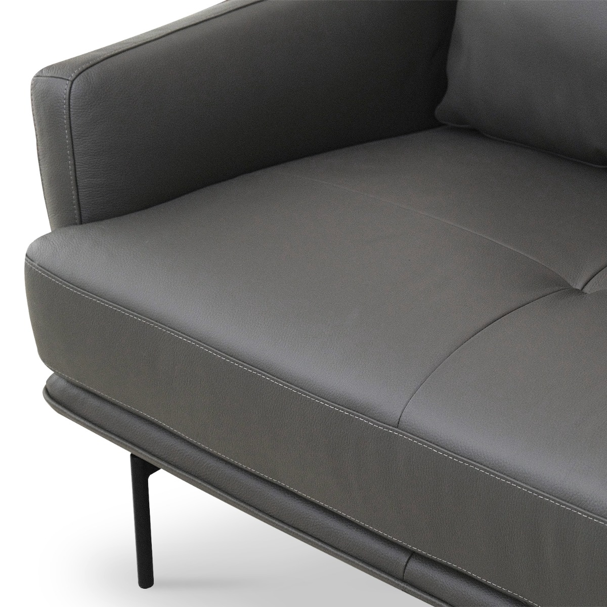 Karl Smoke Grey Full Leather 4 Seater Sofa