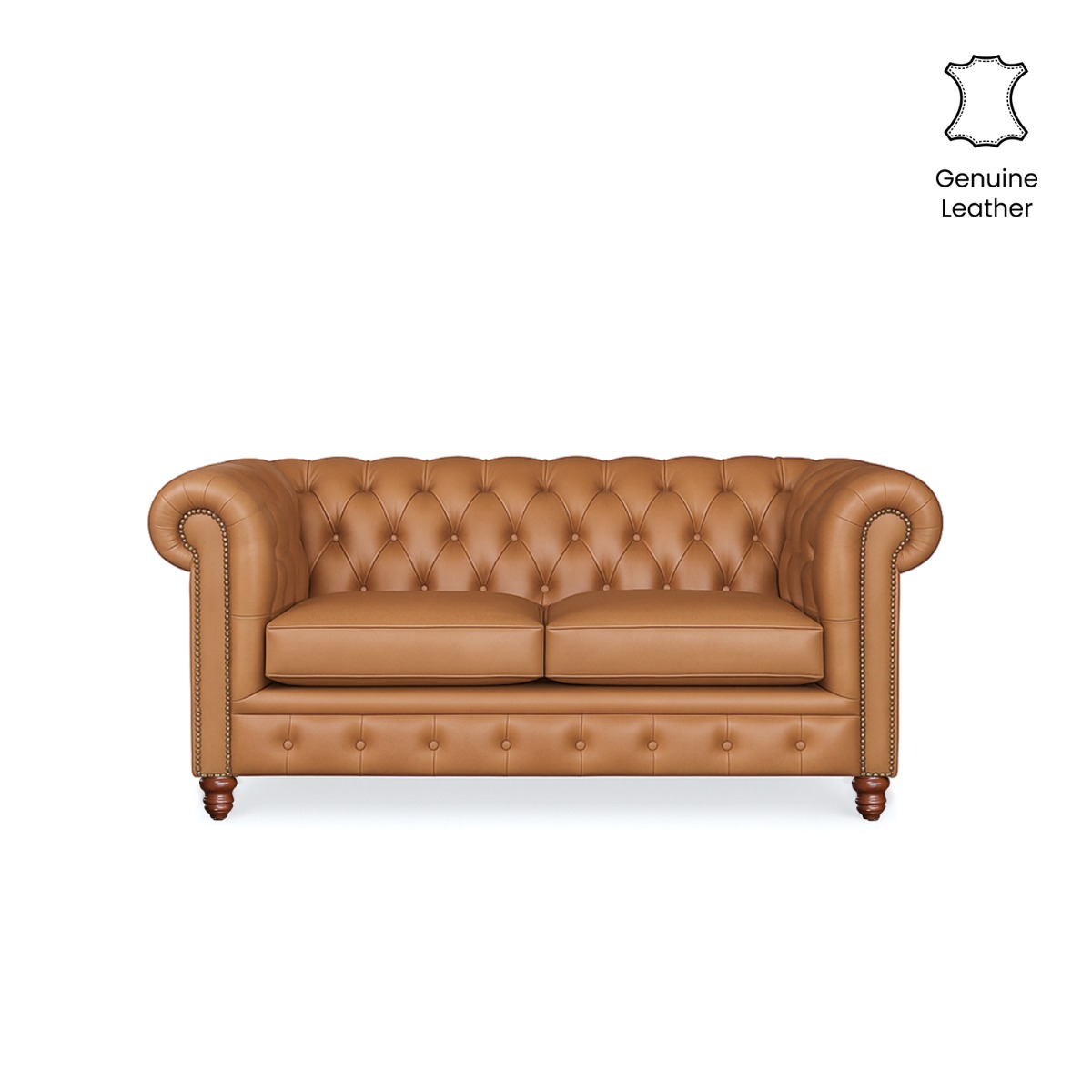 Kinsley Anilina Leather Chesterfield 2 Seater Sofa