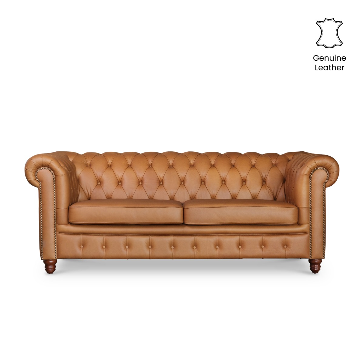 Kinsley Anilina Leather Chesterfield 3 Seater Sofa