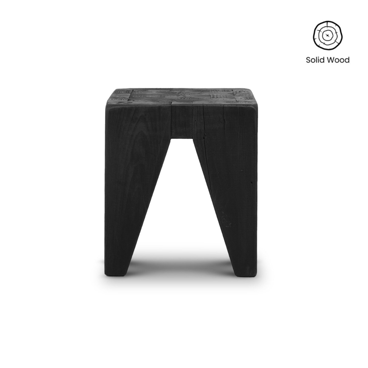 Kubo Reclaimed Wood Ebony Stool
