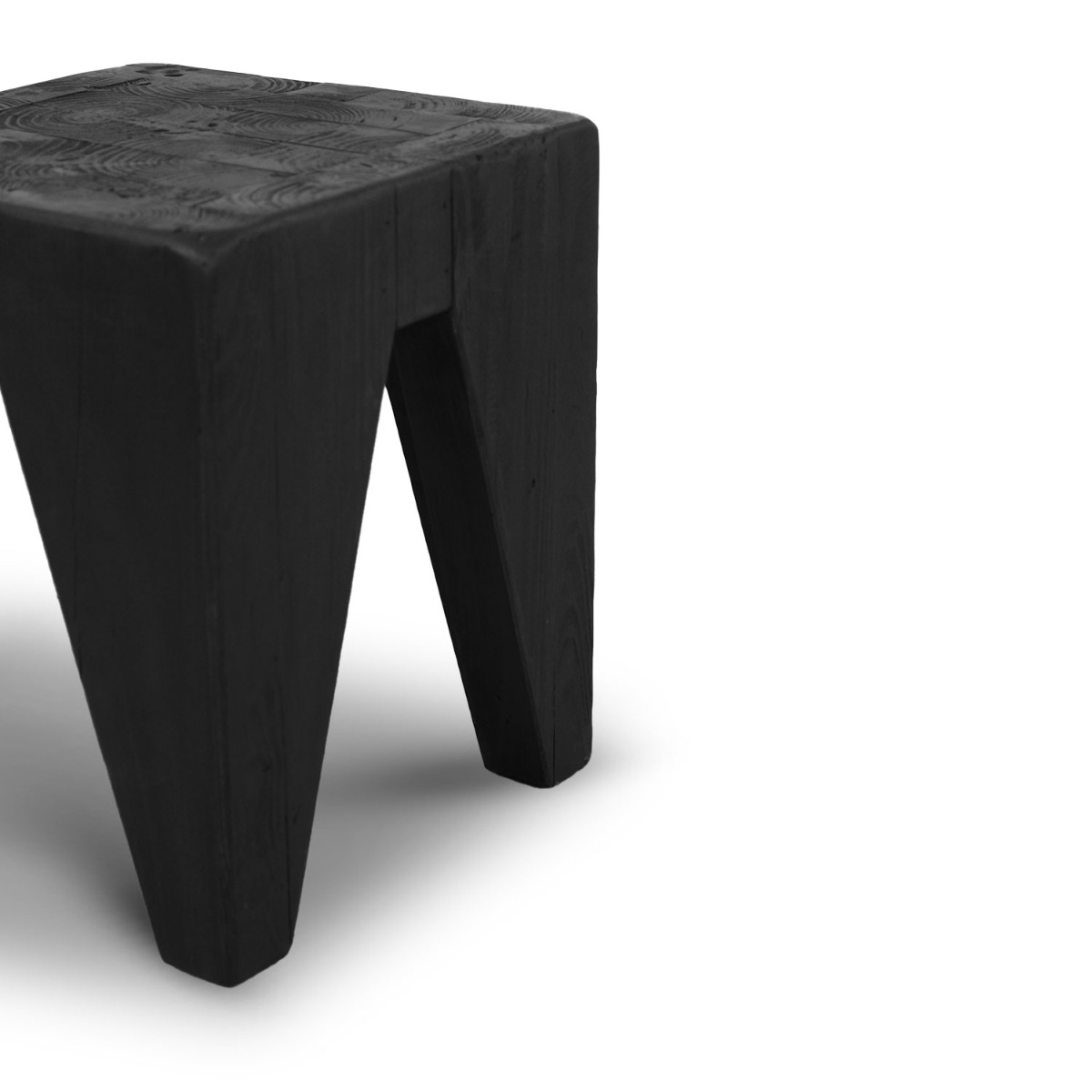 Kubo Reclaimed Wood Ebony Stool
