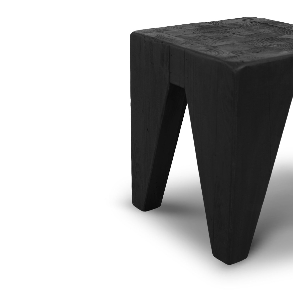 Kubo Reclaimed Wood Ebony Stool