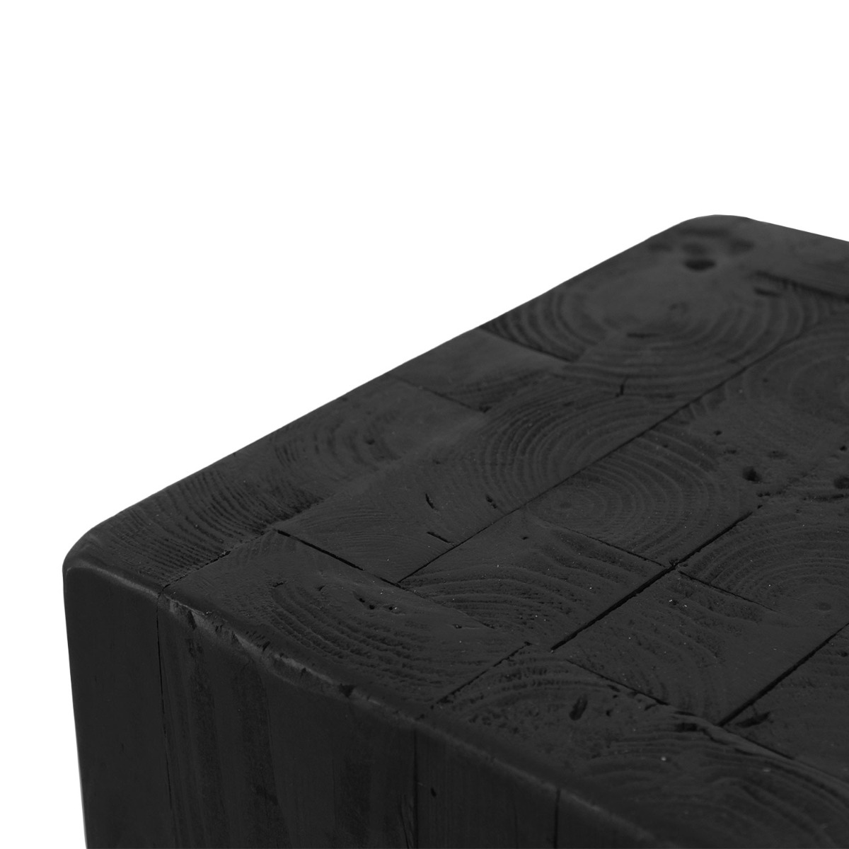 Kubo Reclaimed Wood Ebony Stool