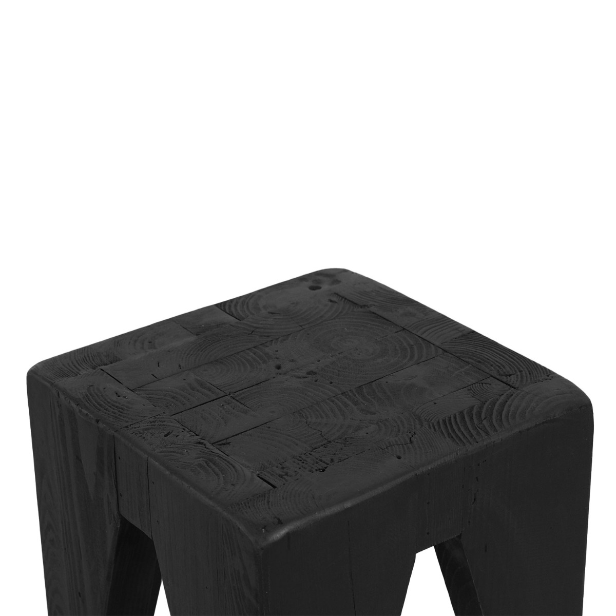 Kubo Reclaimed Wood Ebony Stool