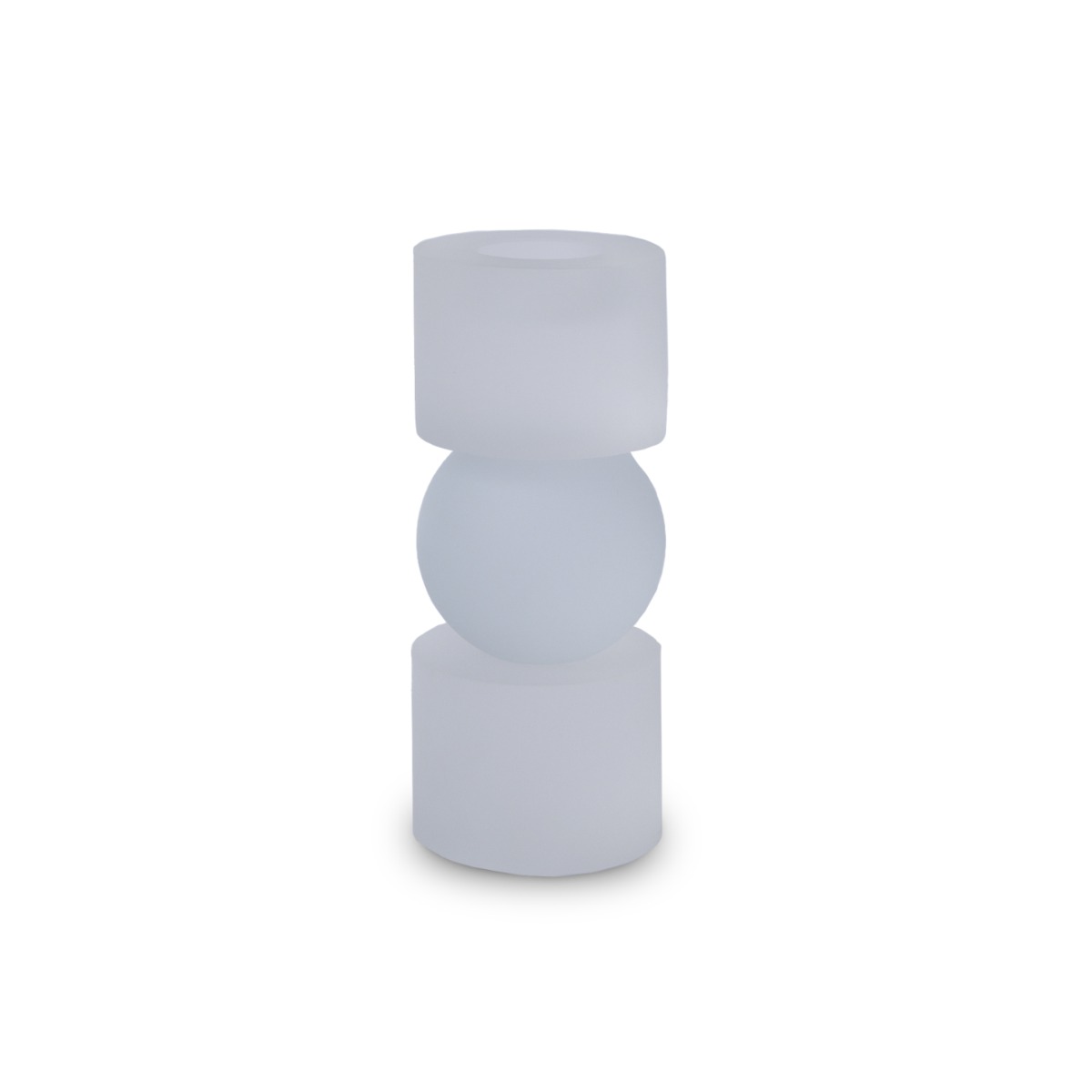 Lila Frosted White Glass Candle Holder - Small