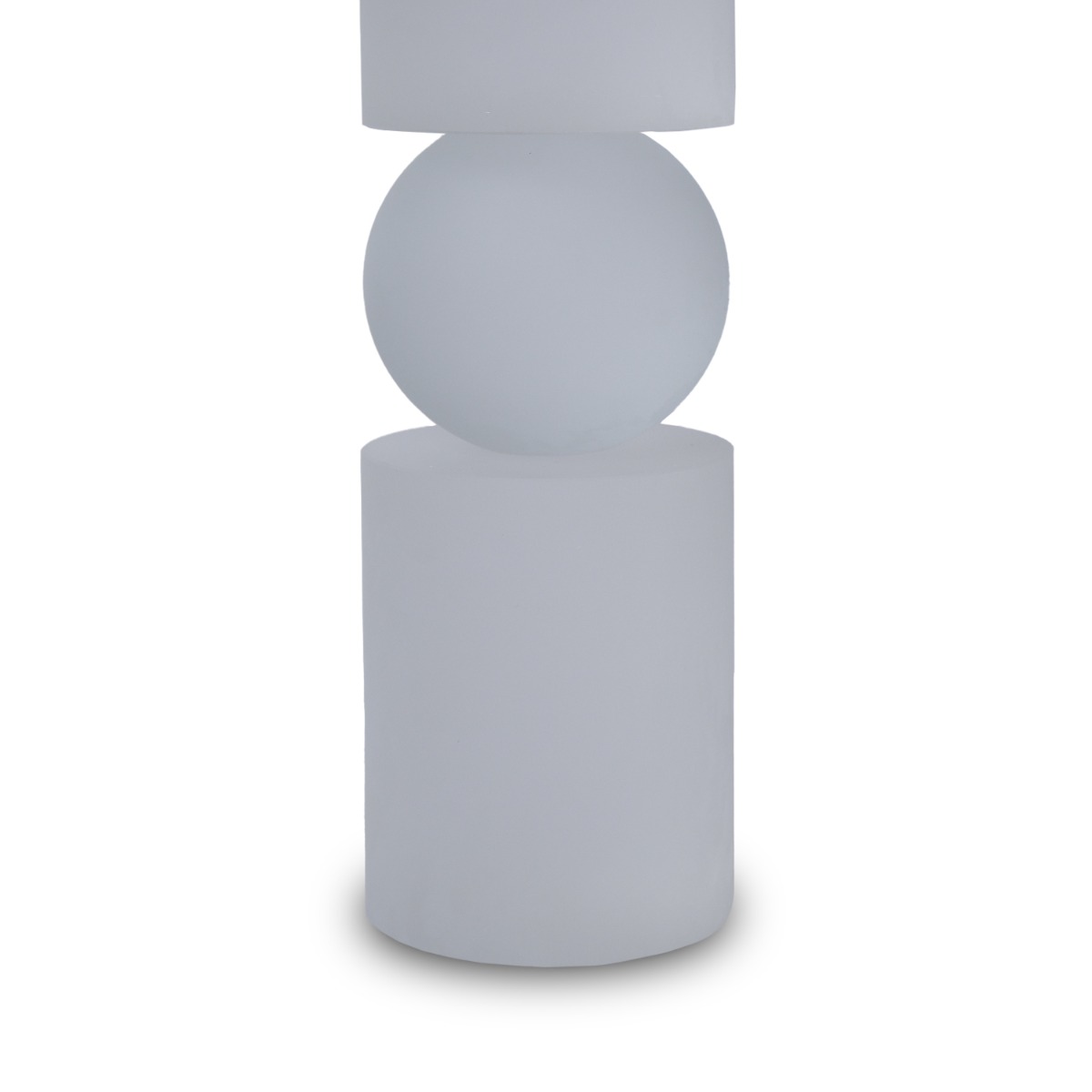 Lila Frosted White Glass Candle Holder - Tall
