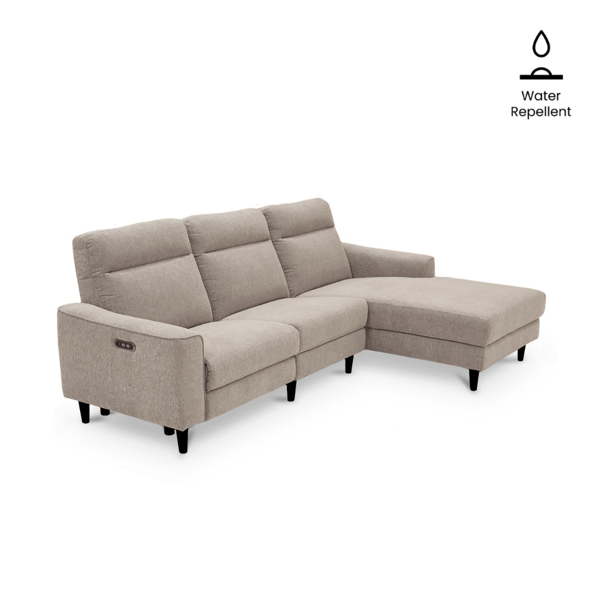 Linus Stone Grey Left Sectional Power Reclining Sofa