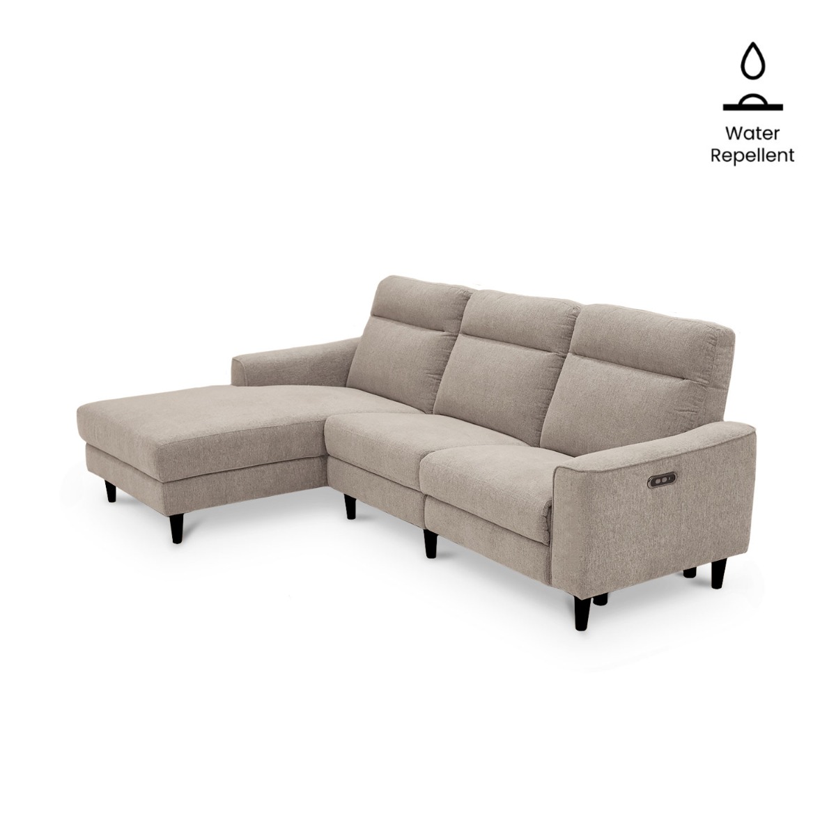 Linus Stone Grey Right Sectional Power Reclining Sofa
