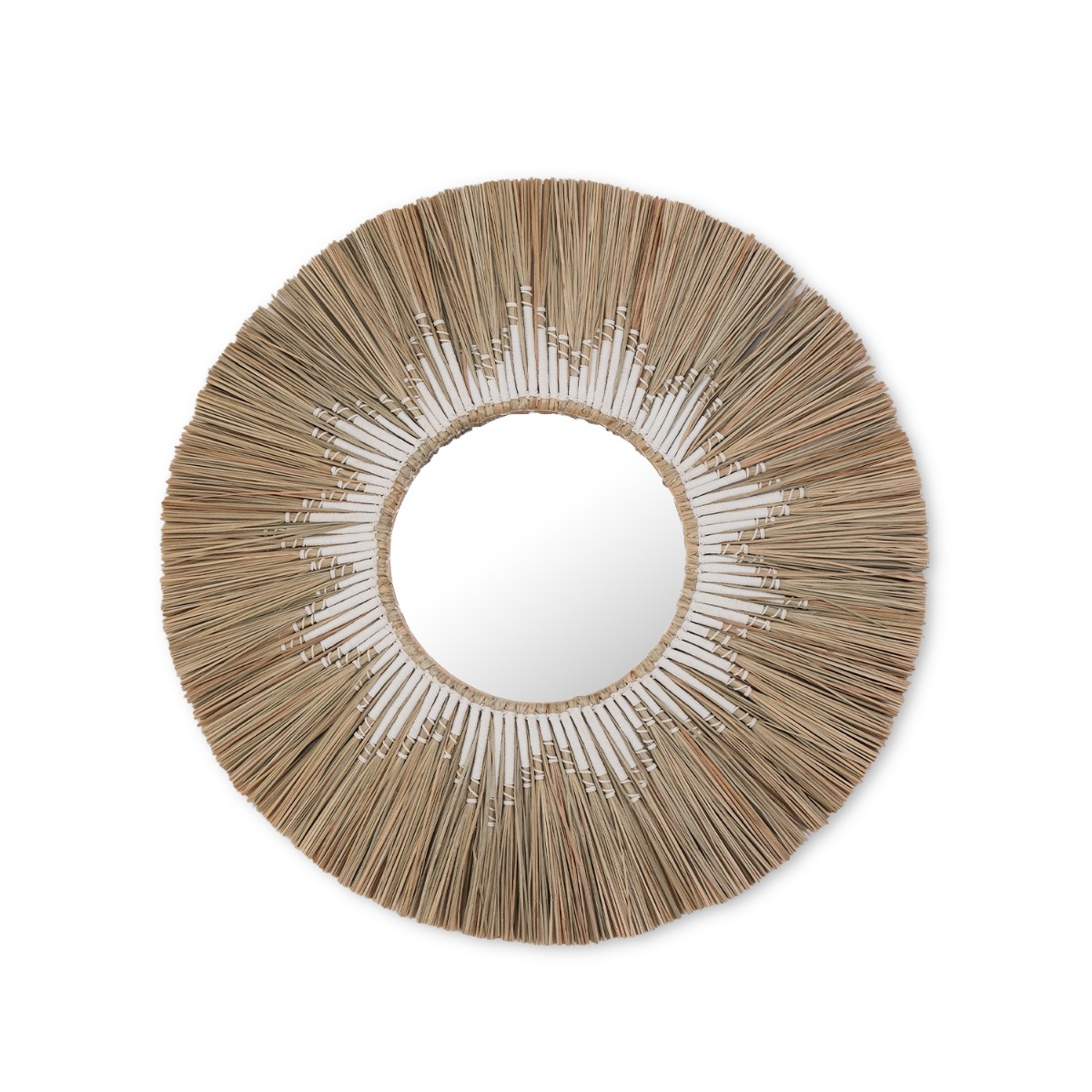 Lyla Natural Mendong Round Mirror
