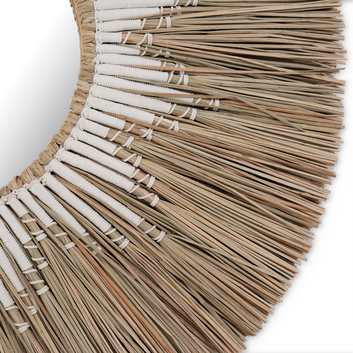 Lyla Natural Mendong Round Mirror