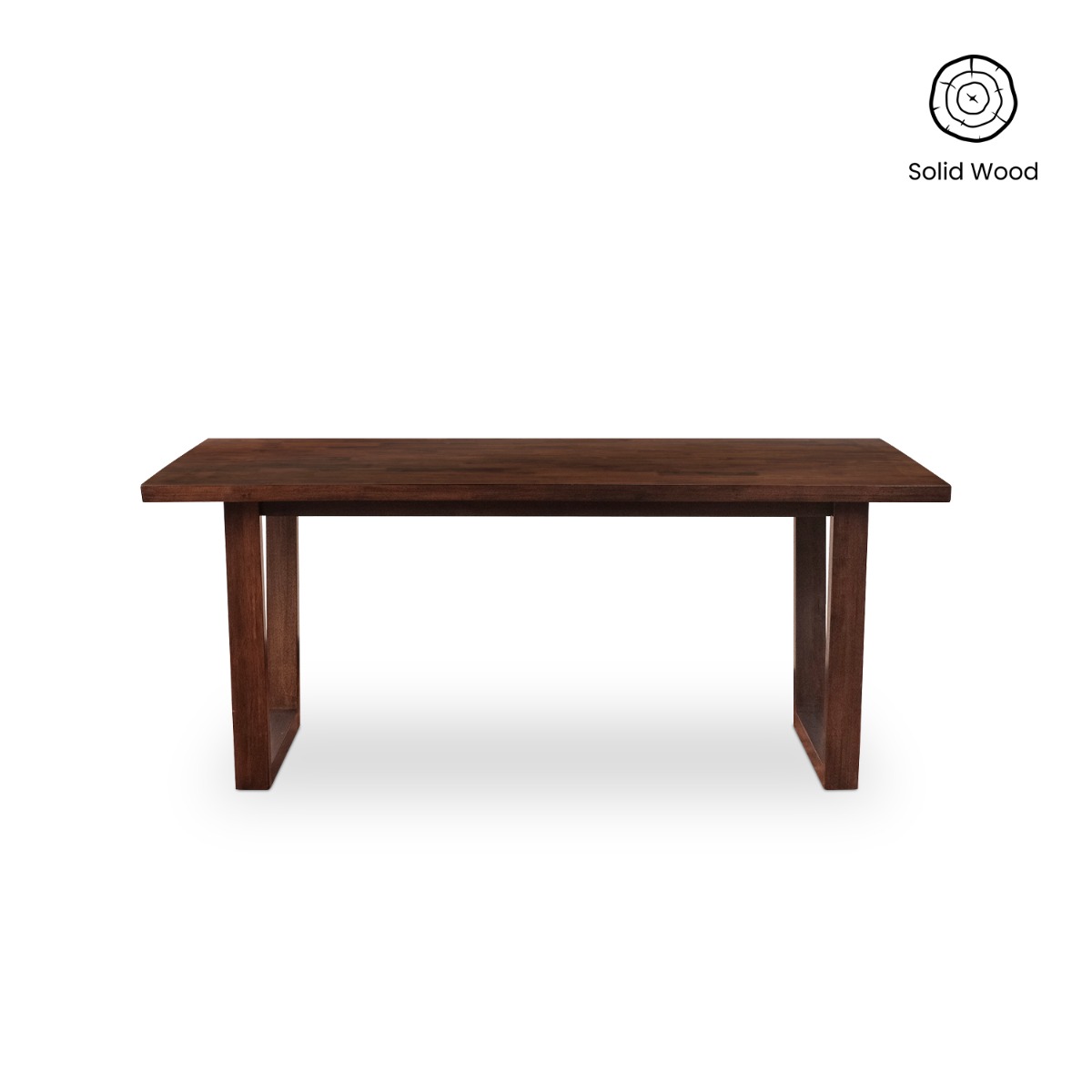 Madeline Cedar Brown Faux Live Edge Dining Table 180cm