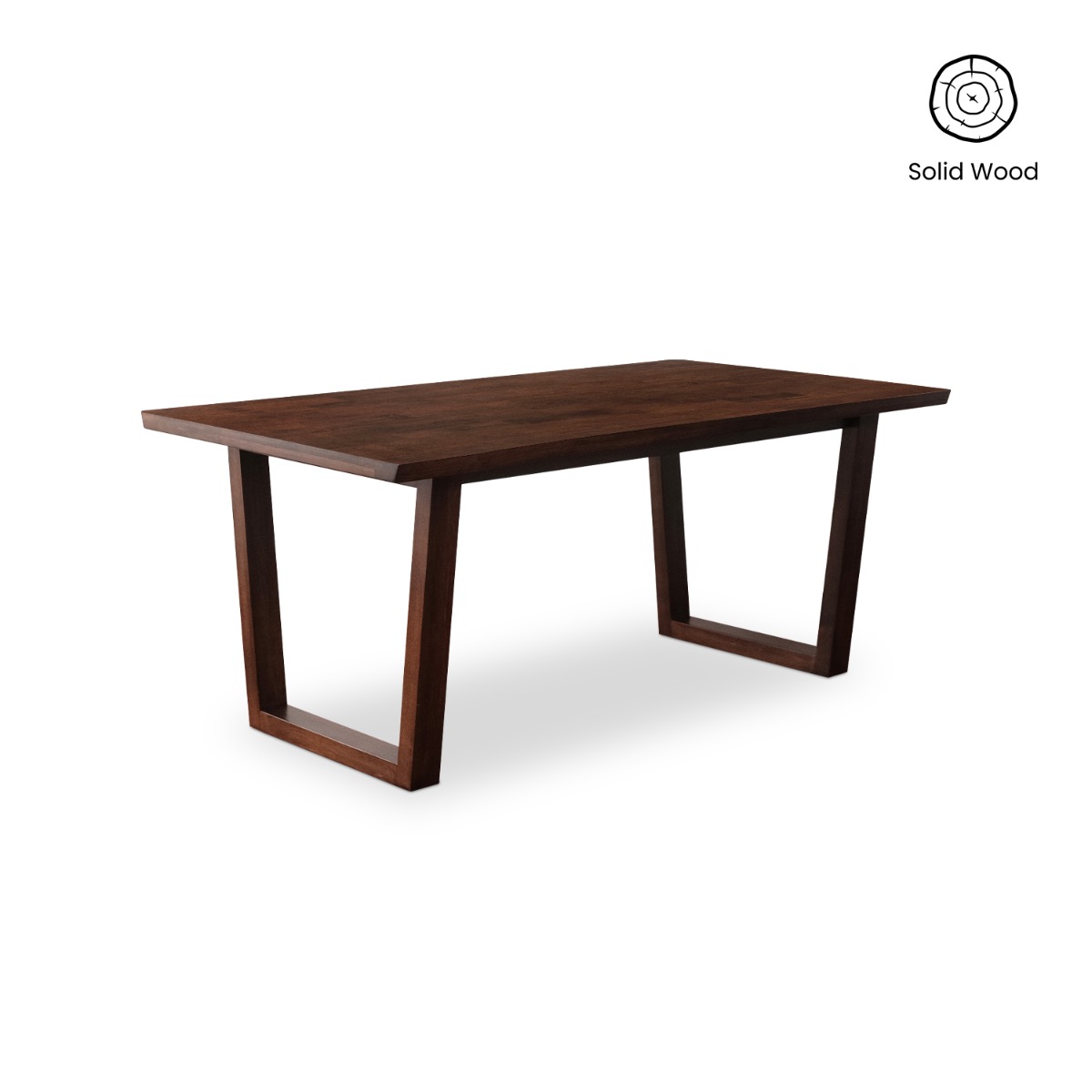 Madeline Cedar Brown Faux Live Edge Dining Table 180cm
