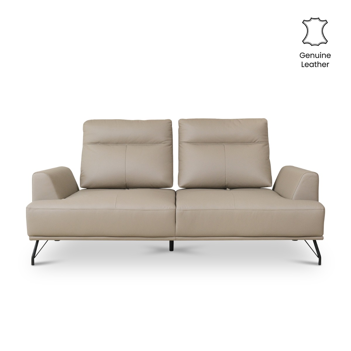 Maila Leather 3 Seater Sofa With Adjustable Back